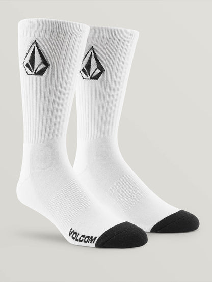 Volcom Socks 3 Pack Full Stone White Crew Size 9-12 Skateboard Sox