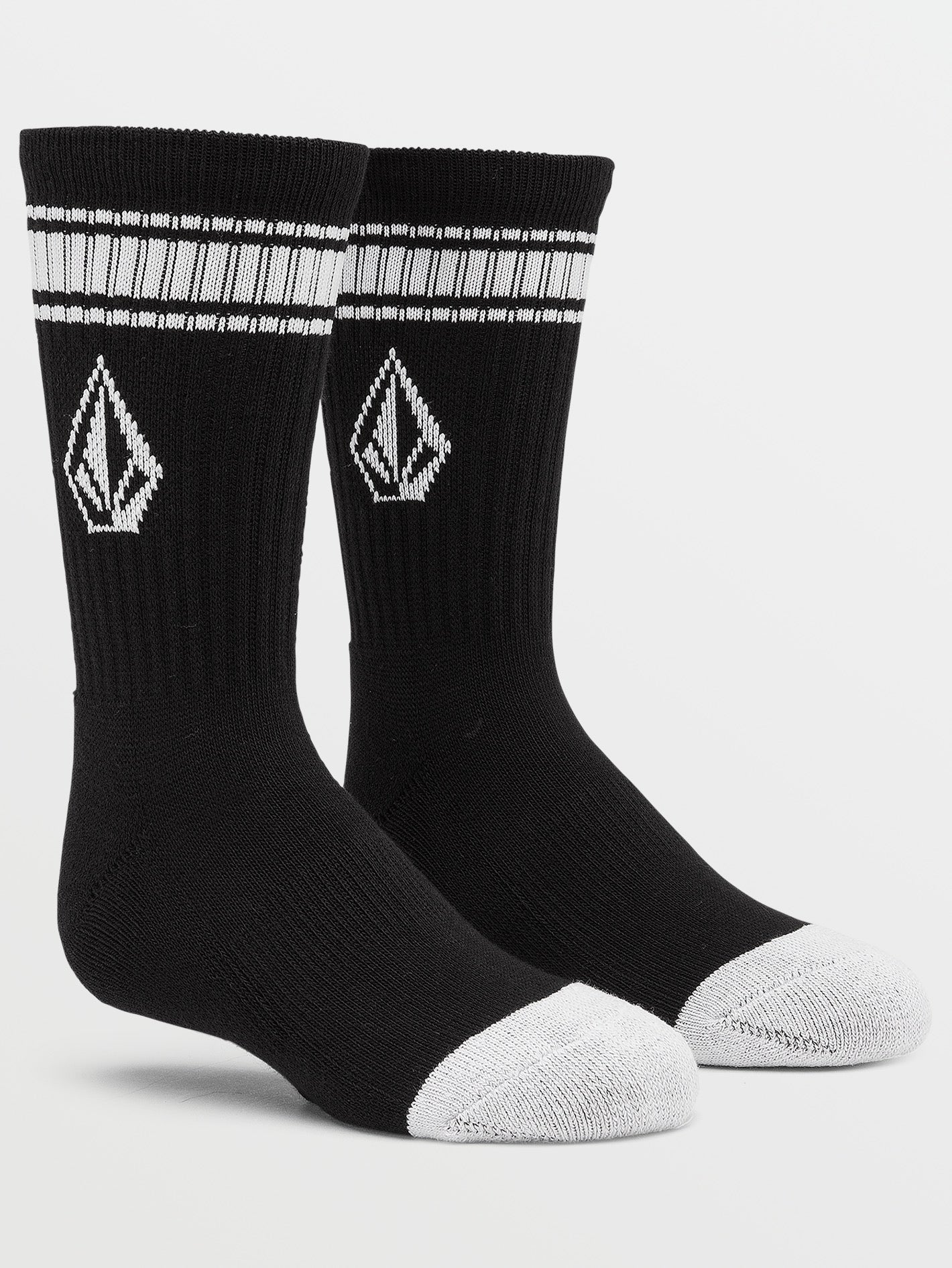 Volcom Socks 3 Pack Full Stone Multi Crew Size 2-5 Youth Skateboard Sox