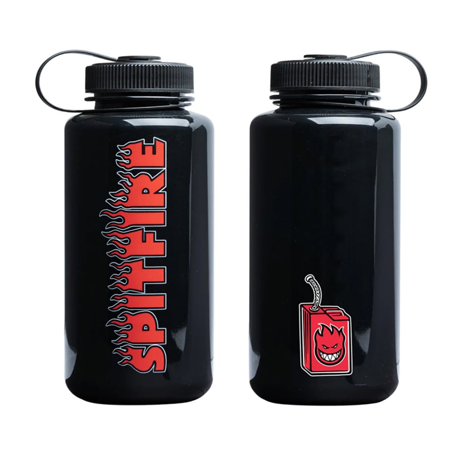 Spitfire Wheels Water Bottle Demonseed Script Opaque Black 1 Litre