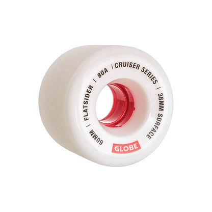 Globe Skateboard Wheels Flatsider Cruiser 60mm White/Red 80a