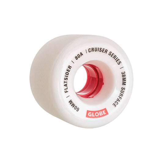 Globe Skateboard Wheels Flatsider Cruiser 60mm White/Red 80a