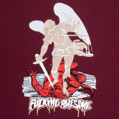Fucking Awesome Hood Archangel Maroon Fa Skateboard Pullover Hoodie