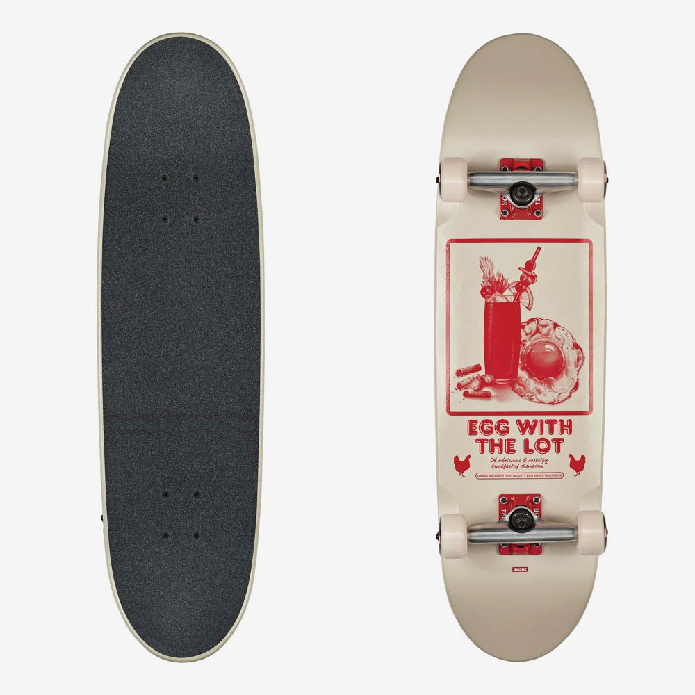 Globe Complete Skateboard Eggy Off White The Lot Egg Shape Cruiser 8.6"