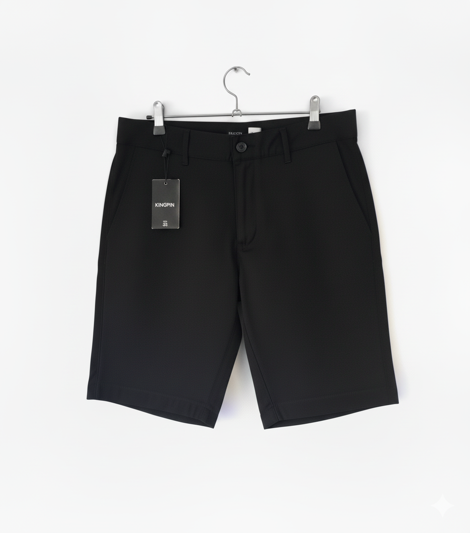 Kingpin Skate Supply Walk Shorts Black Heavy Cotton Drill