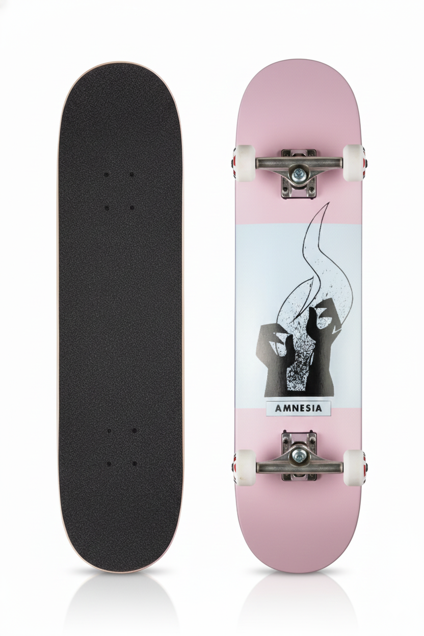 Amnesia Complete Skateboards OG Spray Pink 8.375"