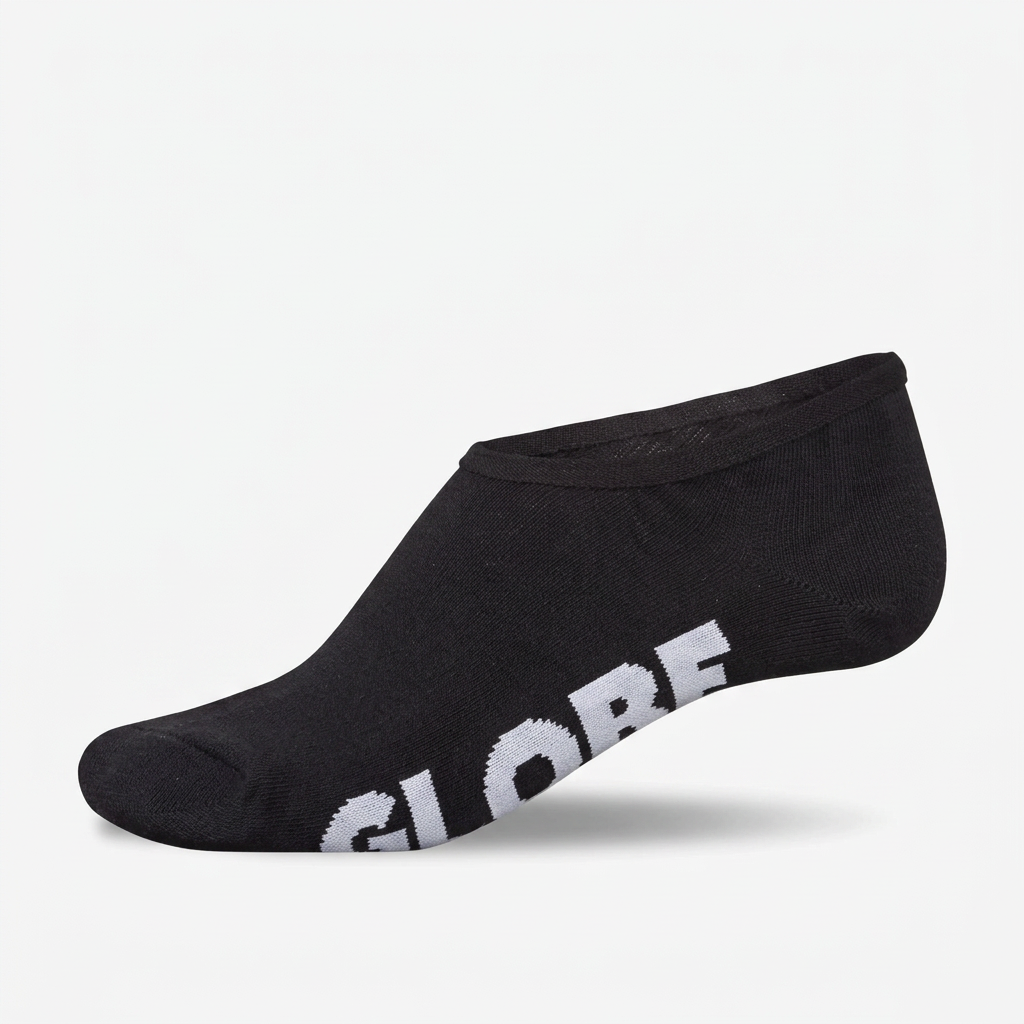 Globe black no-show sock side profile