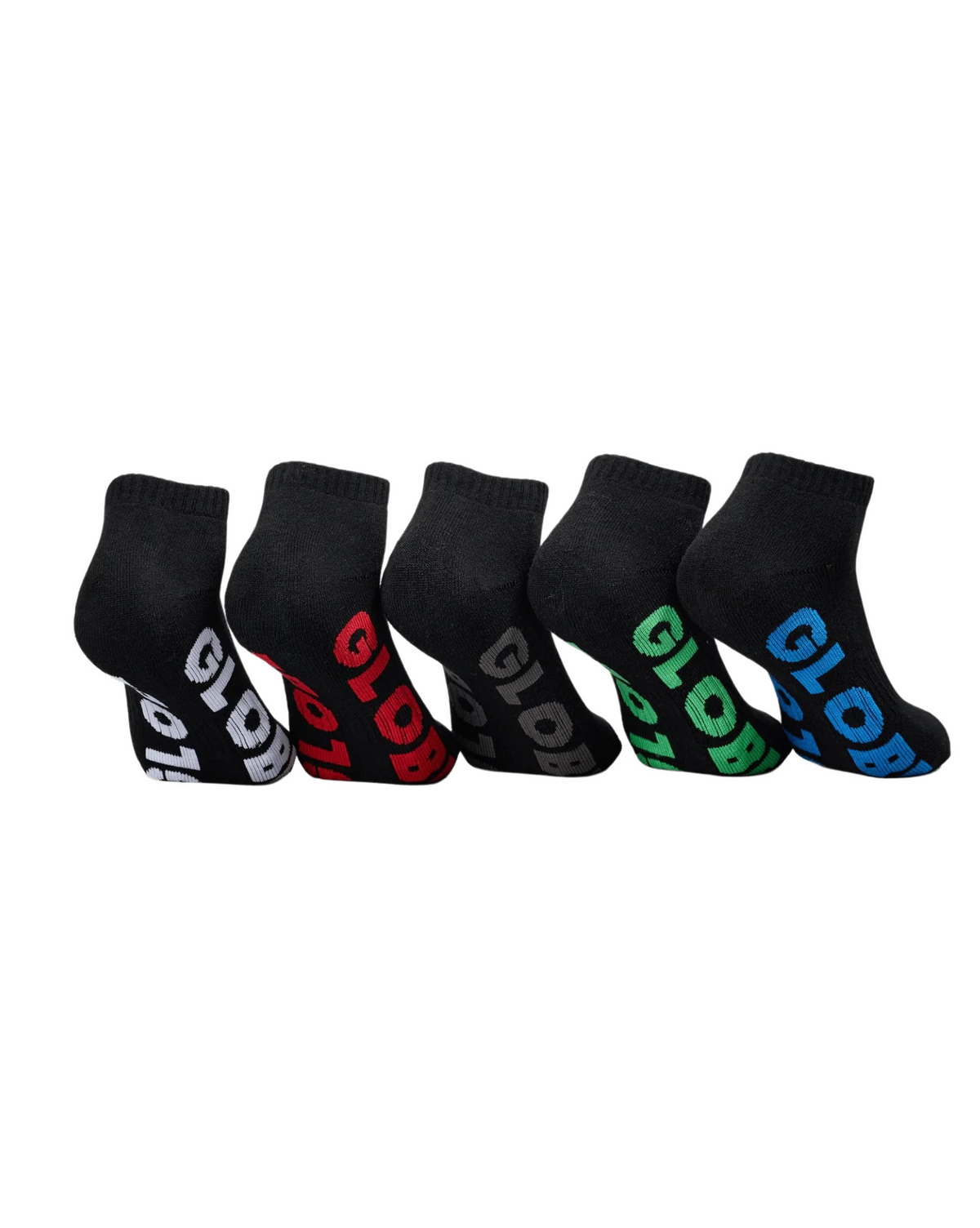 Globe Socks 5 Pack Stealth Ankle Black Size 12-15