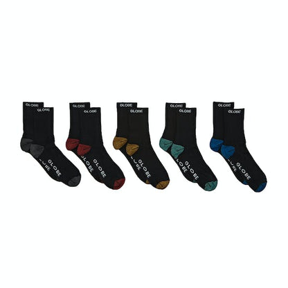 Globe Socks 5 Pack Ingles Crew Black Size 7 11 Skateboard Sox
