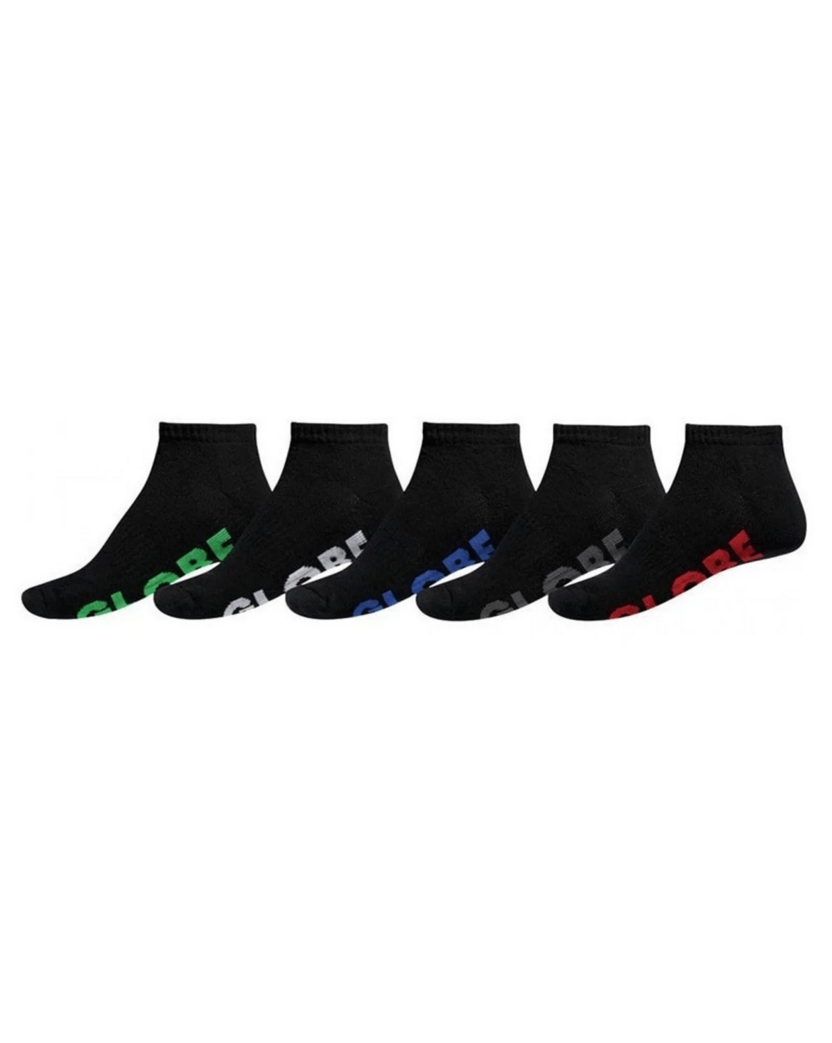 Globe Socks 5 Pack Stealth Ankle Black Size 7-11 Skateboard Sox