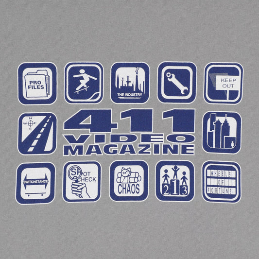 411VM Tee Icons Athletic Heather Grey Reissue Skateboard T-Shirt