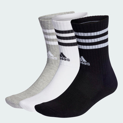 Adidas Socks 3 Pack 3 Stripes Cushioned Crew Multi Size Large