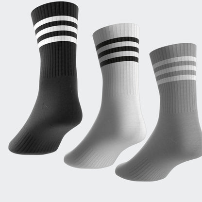 Adidas Socks 3 Pack 3 Stripes Cushioned Crew Multi Size Large