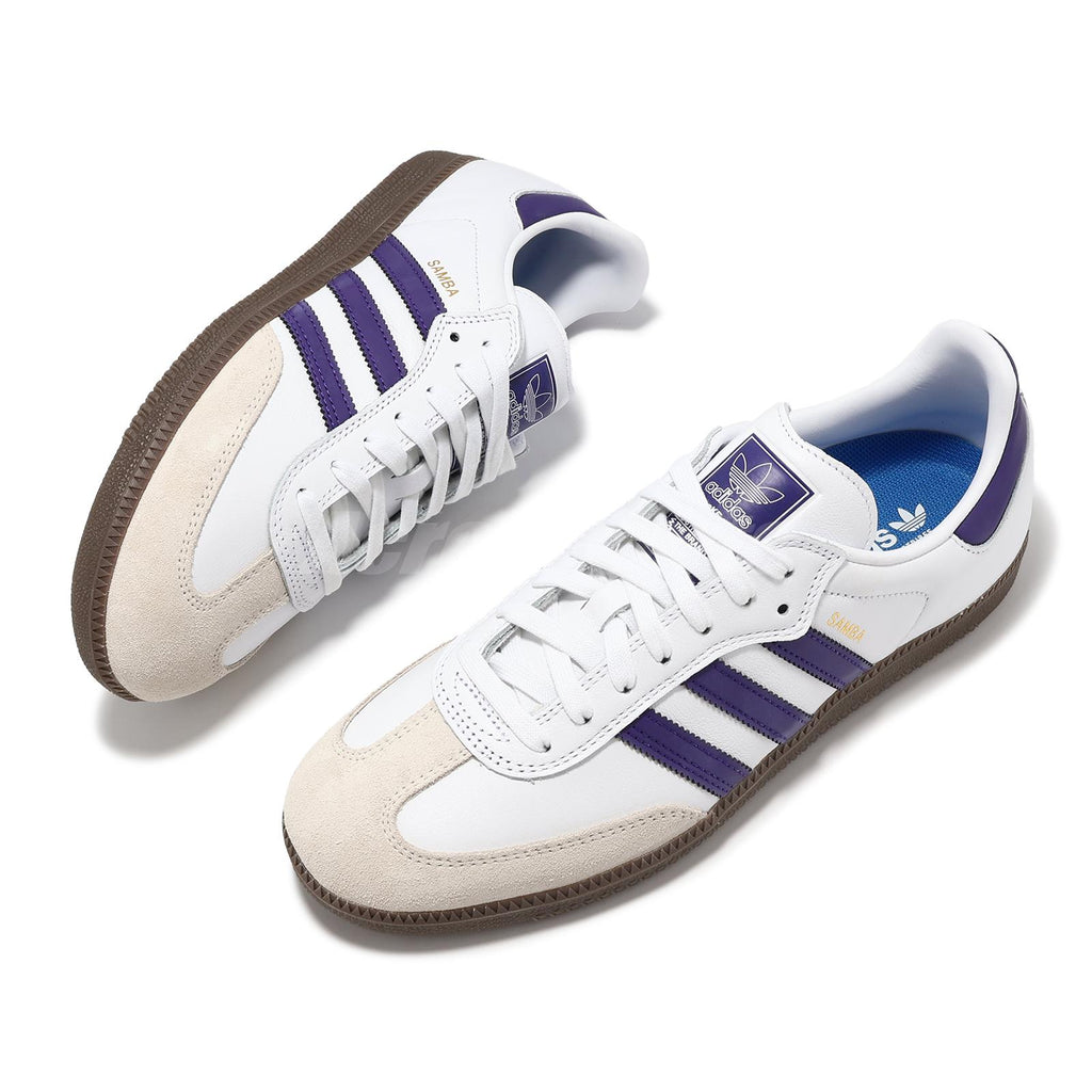 Adidas Shoes Samba Adv White Purple Gold Us Skateboard Sneakers Originals
