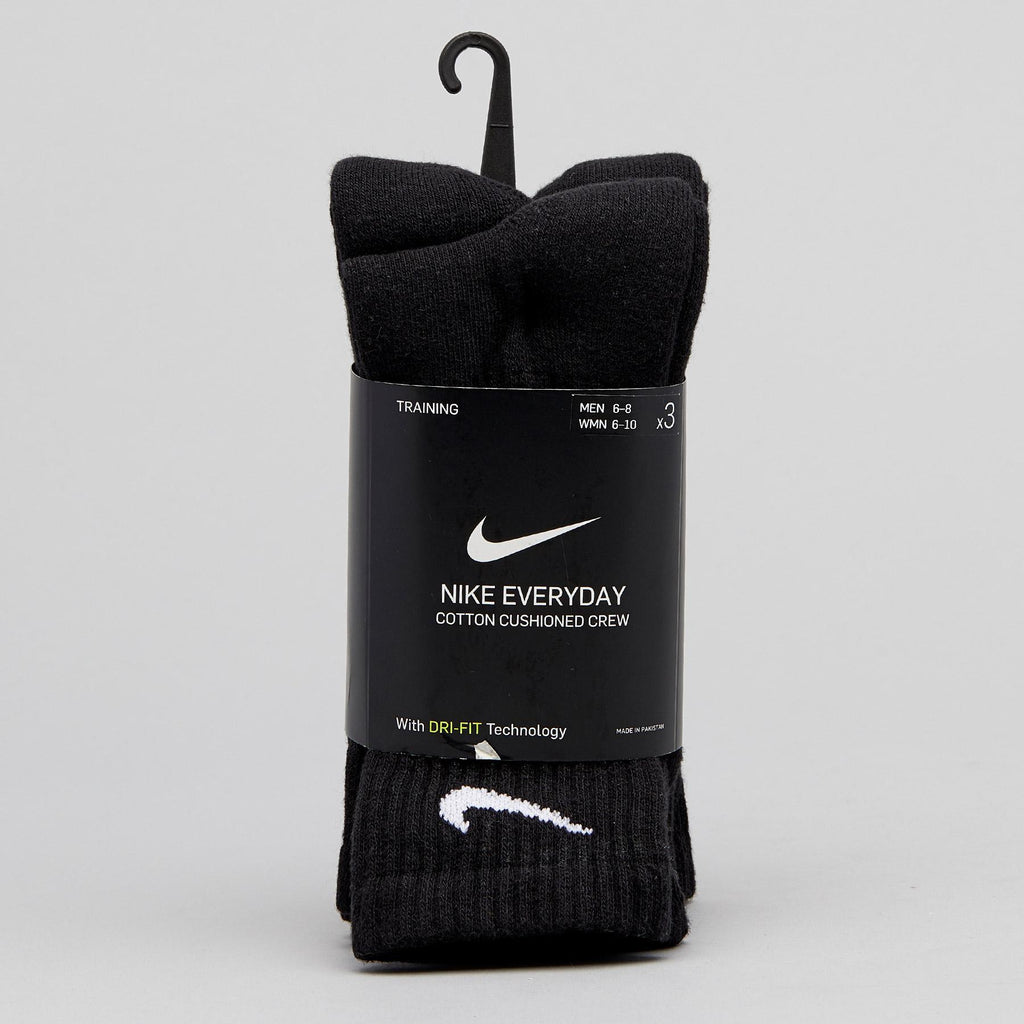 Nike SB Everyday Cushioned Crew Socks 3 Pack - Black