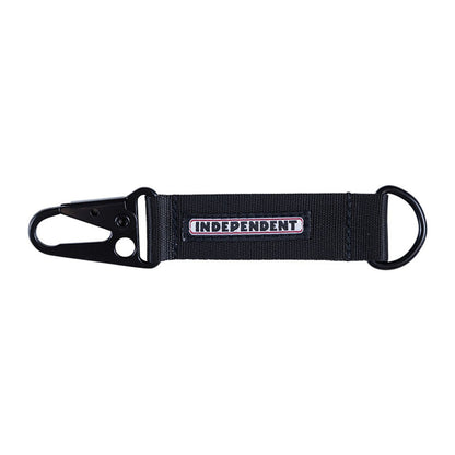 Independent Trucks Bar Label Keyring w/ Carabiner Snap Hook Black