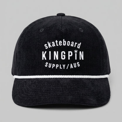 Kingpin Skate Supply Cap Class Cord Rope Retro Ink Blue White Skateboard Hat