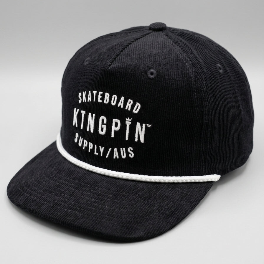 Kingpin Skate Supply Cap Class Cord Rope Retro Ink Blue White Skateboard Hat