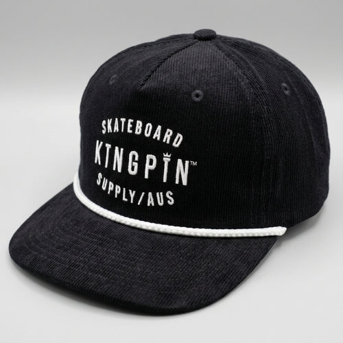 Kingpin Skate Supply Cap Class Cord Rope Retro Ink Blue White Skateboard Hat