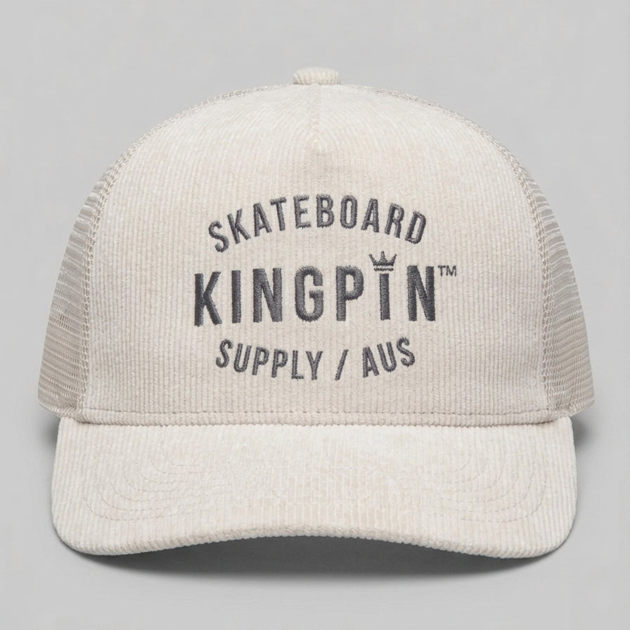 Kingpin Skate Supply Cap Cord Trucker Retro Bone Hat