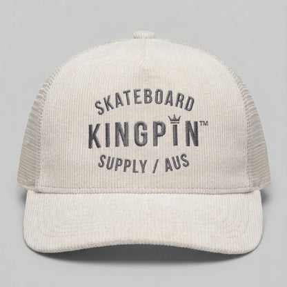 Kingpin Skate Supply Cap Cord Trucker Retro Bone Hat