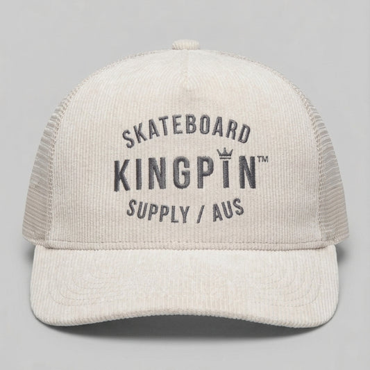Kingpin Skate Supply Cap Cord Trucker Retro Bone Hat