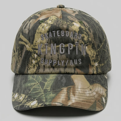 Kingpin Skate Supply Cap Frame Soft Retro Real Tree Camo Snapback