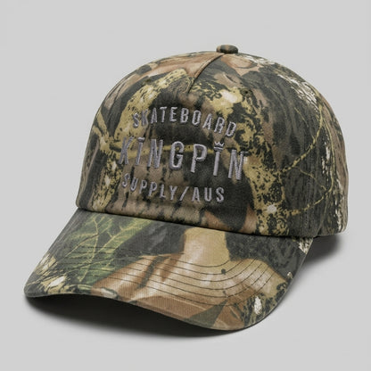 Kingpin Skate Supply Cap Frame Soft Retro Real Tree Camo Snapback