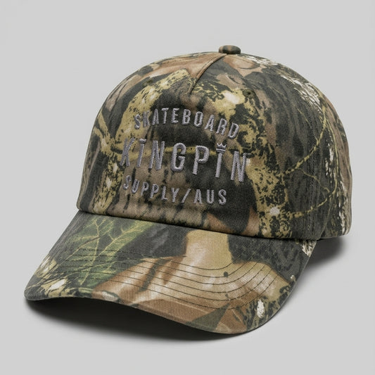 Kingpin Skate Supply Cap Frame Soft Retro Real Tree Camo Snapback