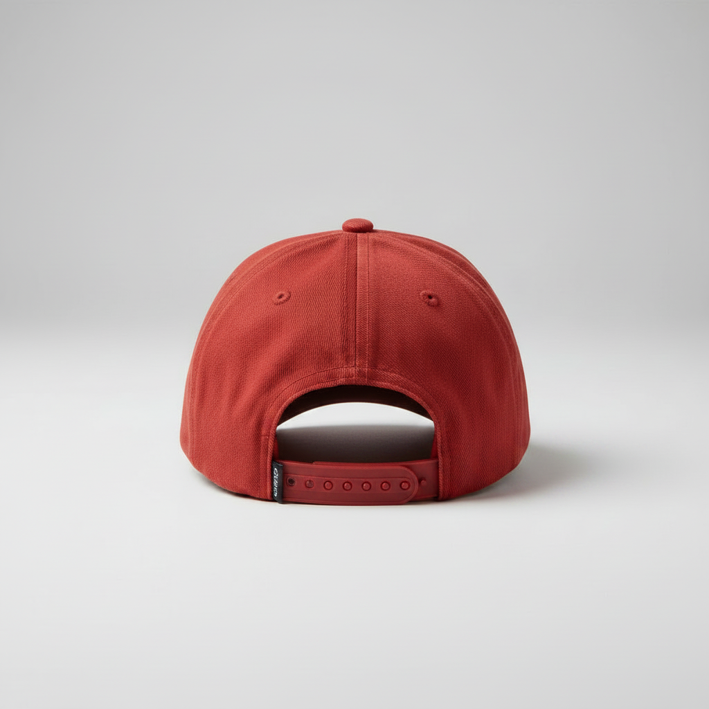 Kingpin Skate Supply Cap Box Patch Ruby Red Jockey Snapback
