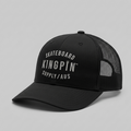 Kingpin Skate Supply Cap Mesh Trucker Retro Black Hat