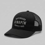 Kingpin Skate Supply Cap Mesh Trucker Retro Black Hat