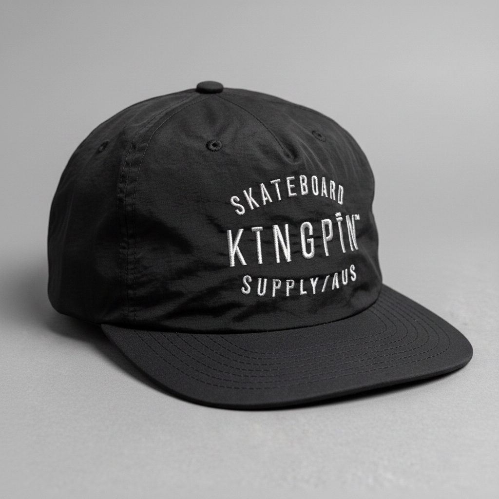 Kingpin Skate Supply Cap SF Quick Dry Retro Black Snapback