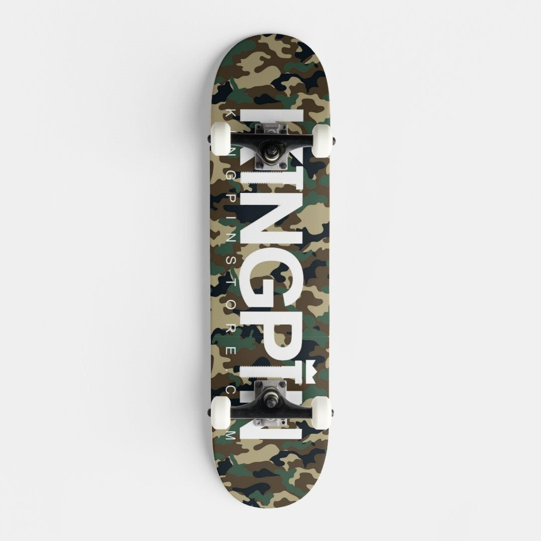 Kingpin Skate Supply Complete Og Logo Camo W Tensor Trucks Darkstar Wheels