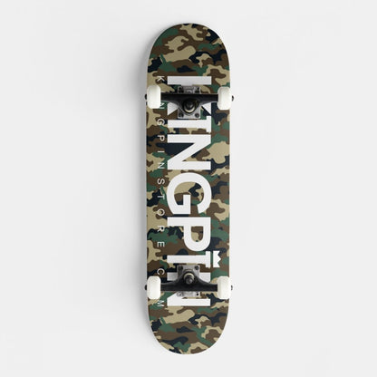 Kingpin Skate Supply Complete Og Logo Camo W Tensor Trucks Darkstar Wheels