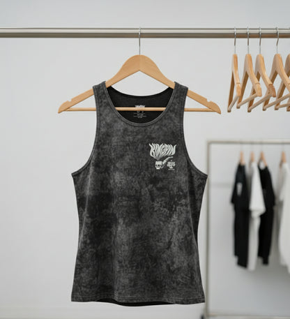 Kingpin Skate Supply Singlet Hazy Deeds Acid Wash Black