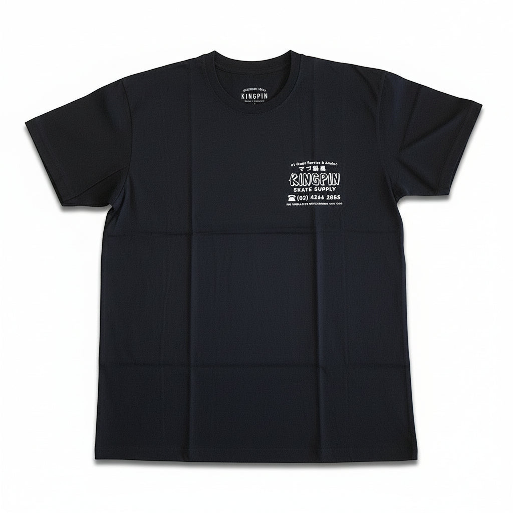 Kingpin Skate Supply Tee Fortune Black White Skateboard T Shirt