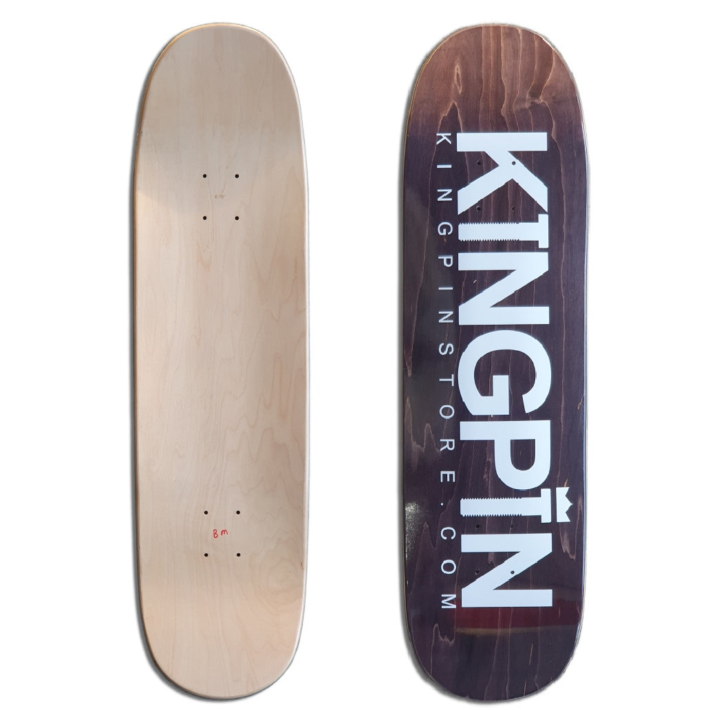 Kingpin Skate Supply Deck OG Logo Charcoal 8.75" Blue Meanie Shaped