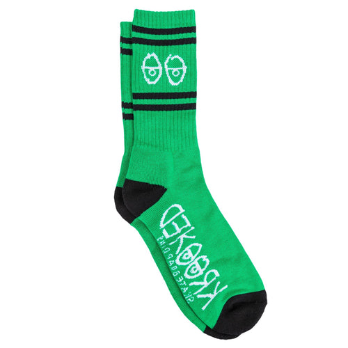 Krooked Socks Eyes Green Black White Size 7 11 Crew Skateboard Sox