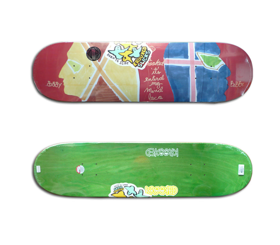 Krooked Skateboard Deck Worrest Loco Twin Tail Slick 8.38"