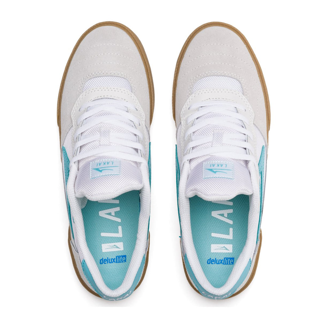 Lakai Shoes Cambridge White Teal Suede Us Size Skateboard Sneakers