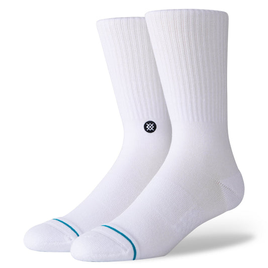 Stance Socks Icon White Crew Size 9-12 Classic Skateboard Sox