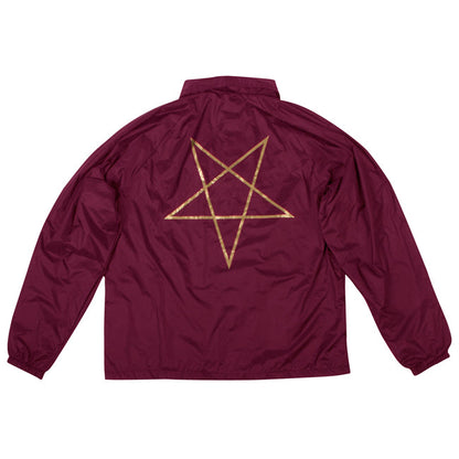 Thrasher Coach Jacket Pentagram Maroon Lined Windbreaker