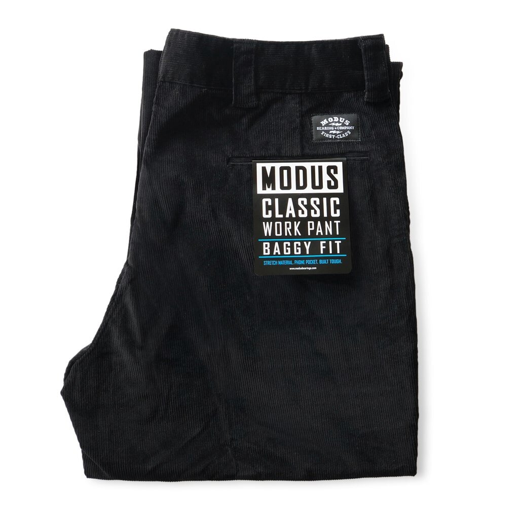 Modus Classic Work Pant Baggy Fit Corduroy Black Skateboard Bmx Pants