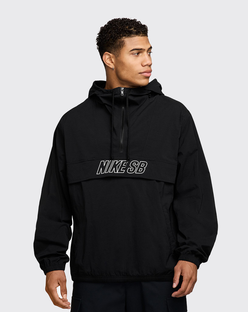 Nike SB Jacket Anorak Skate Black White Mid Zip Jacket