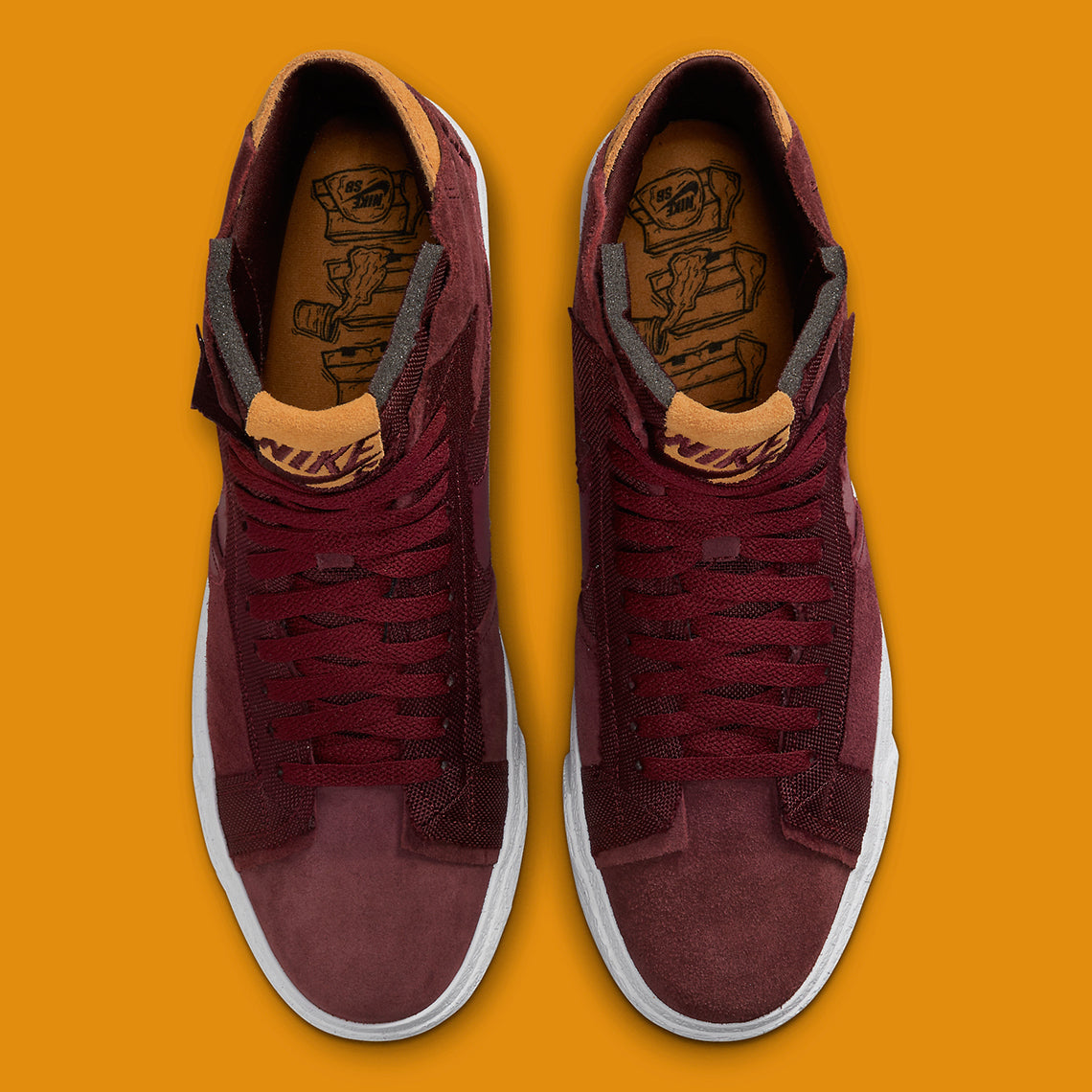 Nike Sb Shoes Blazer Mid Night Maroon Rosewood Prm Us Size Skate Sneakers