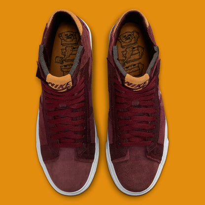 Nike Sb Shoes Blazer Mid Night Maroon Rosewood Prm Us Size Skate Sneakers
