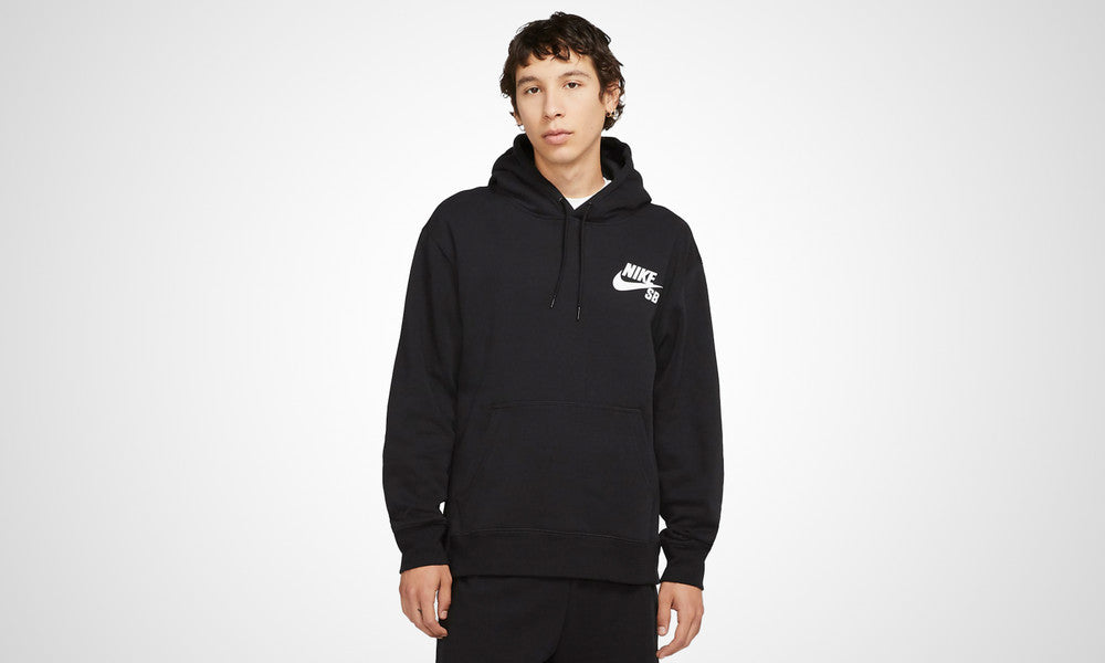 Nike Sb Icon Hoodie Pullover Black White Skateboard Hood
