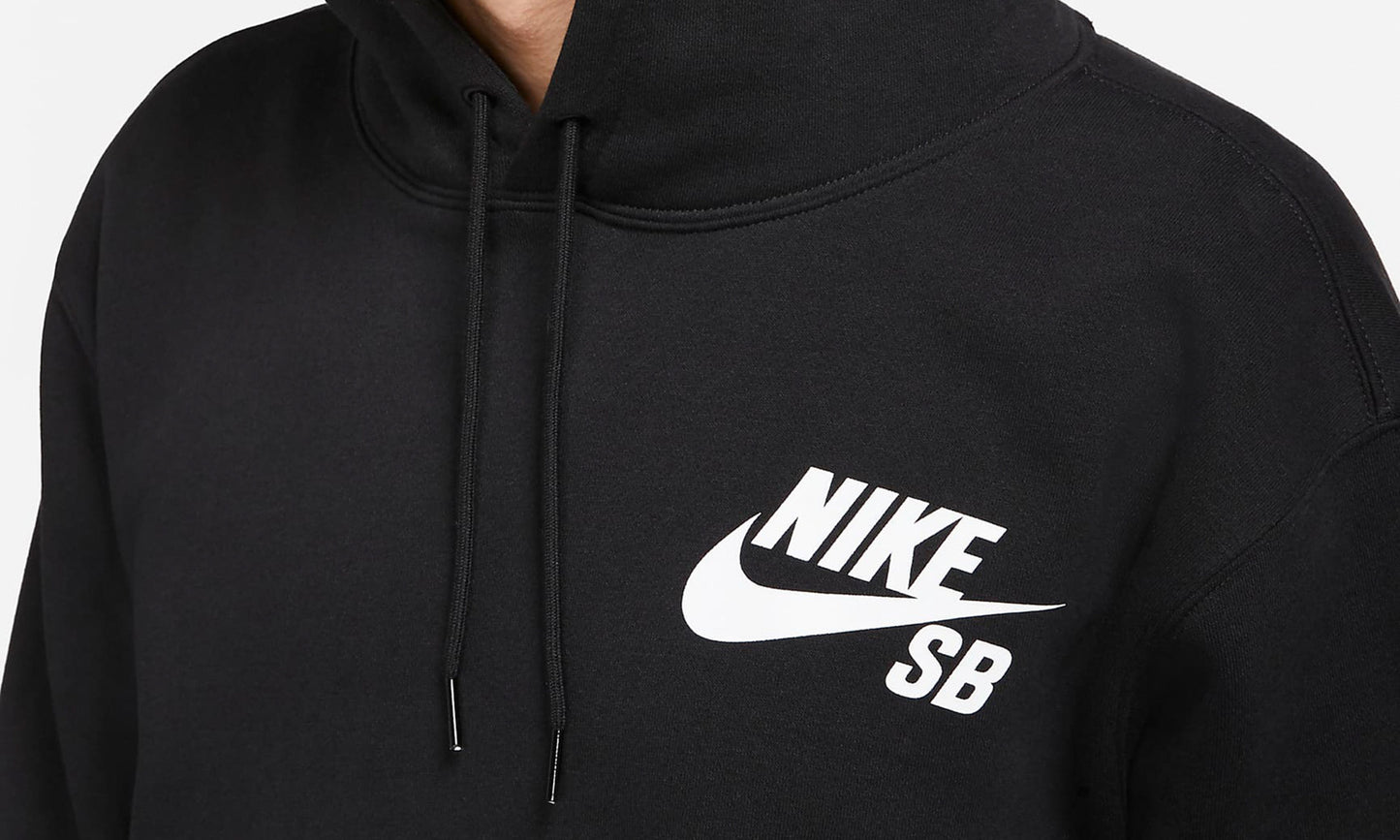 Nike Sb Icon Hoodie Pullover Black White Skateboard Hood
