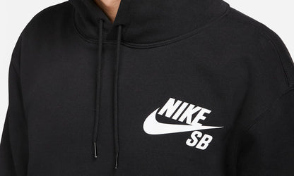 Nike Sb Icon Hoodie Pullover Black White Skateboard Hood