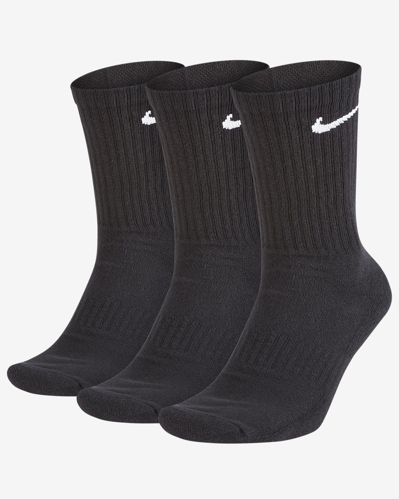 NIKE SB Socks 3 Pack Crew Black SIZE XL Everyday Cushioned New Skateboard Sox